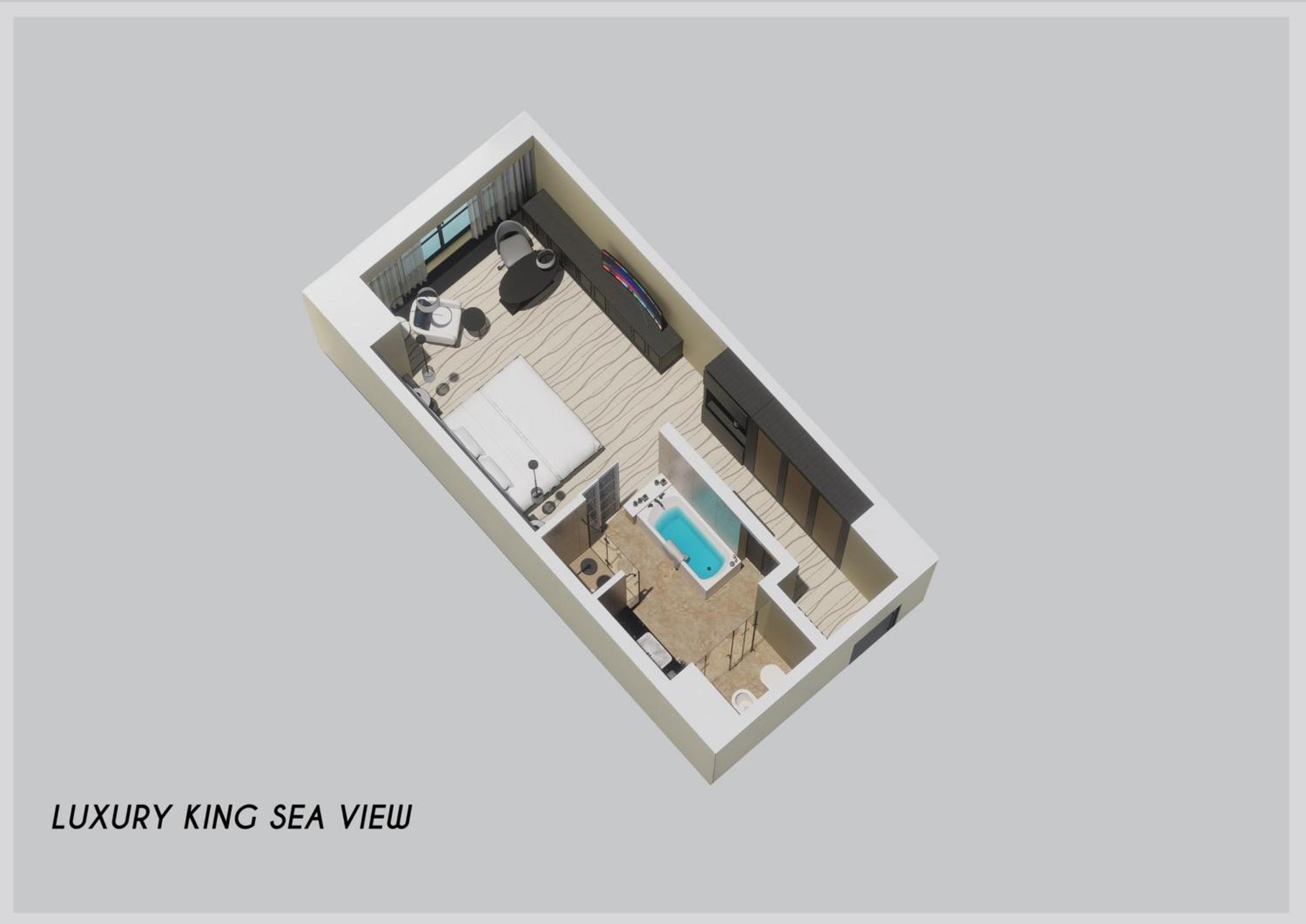 Отель Sofitel Abu Dhabi Corniche Номер фото 3D rendering of a typical room layout