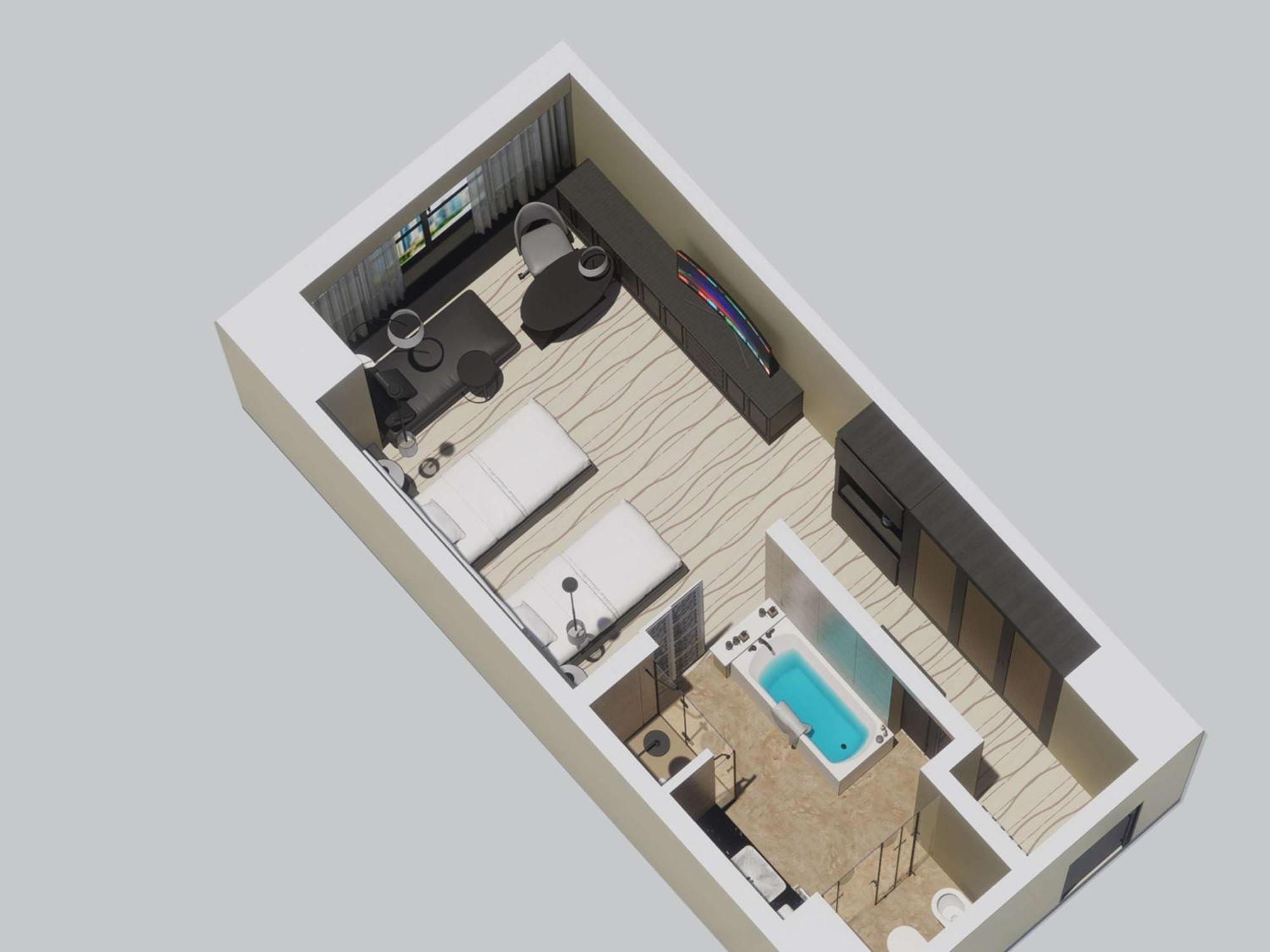 Отель Sofitel Abu Dhabi Corniche Экстерьер фото 3D rendering of a micro apartment